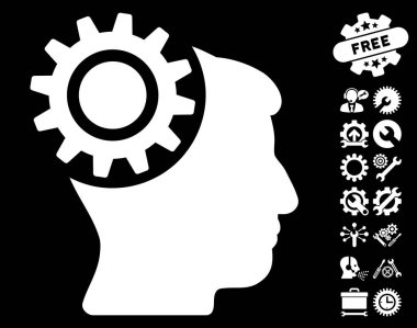 Beyin dişli vektör simge araçları Bonus ile