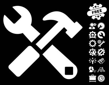 Çekiç ve anahtar vektör simgesine araçları Bonus ile