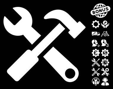 Çekiç ve anahtar vektör simgesine araçları Bonus ile