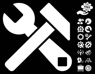 Çekiç ve anahtar vektör simgesine araçları Bonus ile