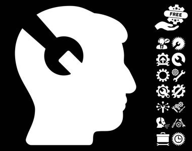 Kafa cerrahi anahtar vektör simgesine araçları Bonus ile