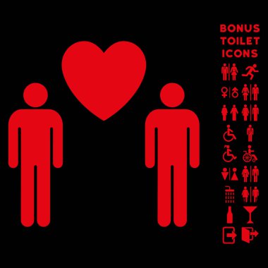 Düz eşcinsel aşık vektör simge ve Bonus