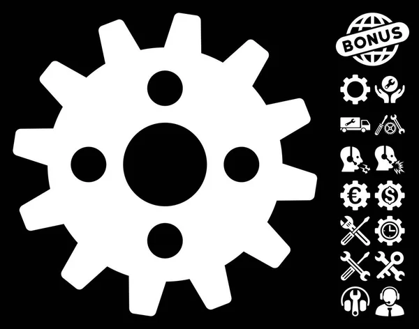 Icône vectorielle roue dentelle avec bonus d'outils — Image vectorielle