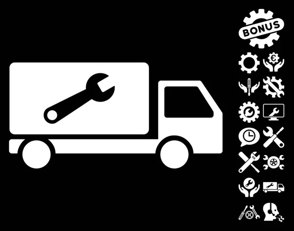 Usługi samochód wektor ikona z narzędzia Bonus — Wektor stockowy