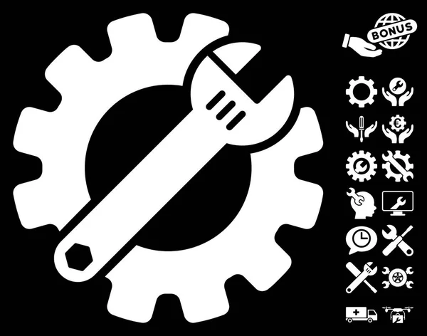 Herramientas de servicio Vector icono con herramientas de bonificación — Archivo Imágenes Vectoriales