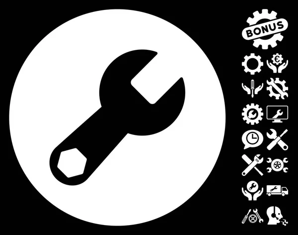 Значок вектора ключа с бонусом "Инструменты" — стоковый вектор