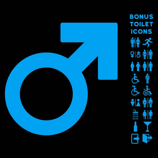 Símbolo masculino Vector plano icono y bono — Archivo Imágenes Vectoriales