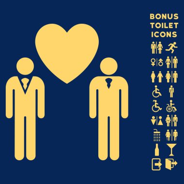 Düz eşcinsel aşık vektör simge ve Bonus