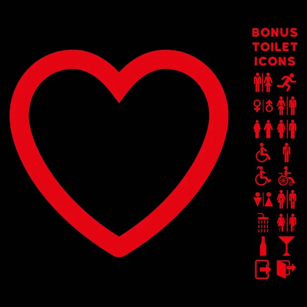 Love Heart Плоска Векторна іконка та бонус — стоковий вектор
