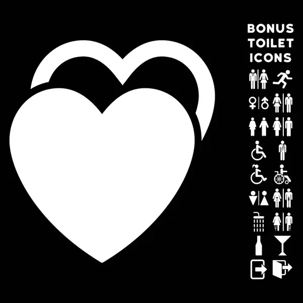 Corazones de amor plana Vector icono y bono — Vector de stock