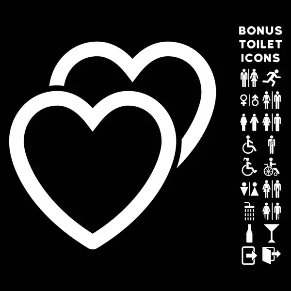 Love Hearts Icône vectorielle plate et bonus — Image vectorielle