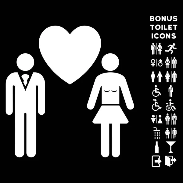 Любовные люди плоская векторная икона и бонус — стоковый вектор