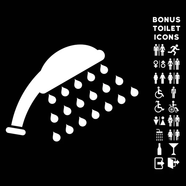 Dusche flache Vektor-Symbol und Bonus — Stockvektor