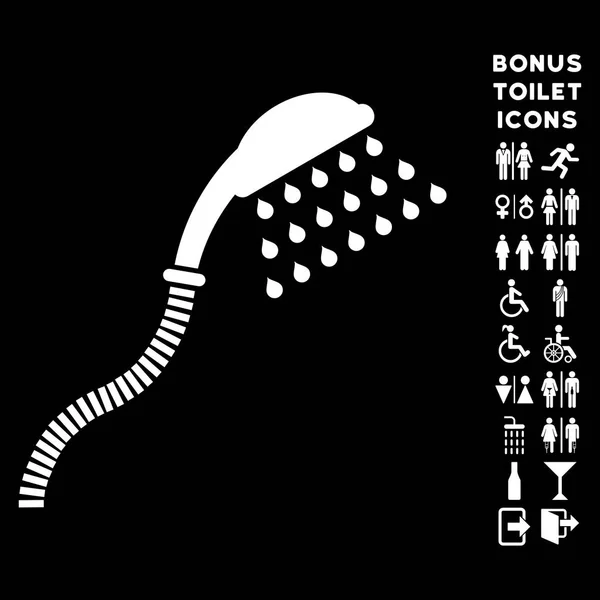 Dusche flache Vektor-Symbol und Bonus — Stockvektor