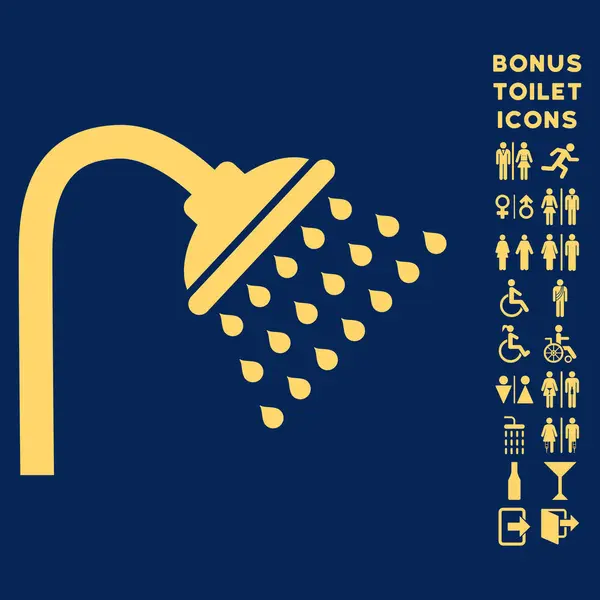 Shower Flat Vector Icon and Bonus — Stockvector