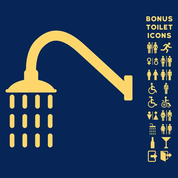 Shower Flat Vector Icon and Bonus — Stockvector