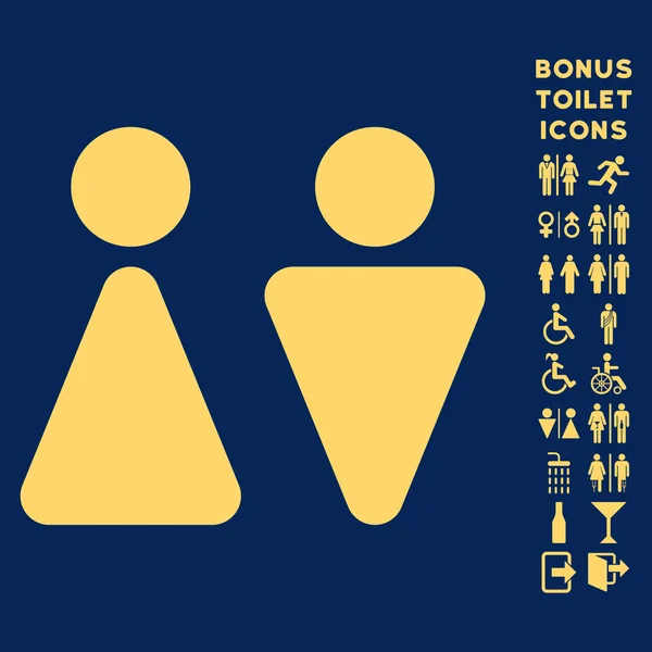 WC personen platte Vector Icon en Bonus — Stockvector