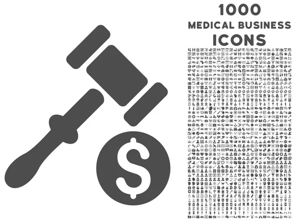 Икона аукциона с 1000 иконами медицинского бизнеса — стоковый вектор