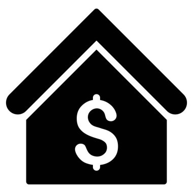 Banka Office düz vektör simgesi