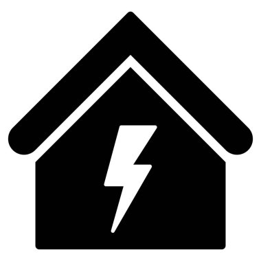 Bina elektrik düz vektör simgesi