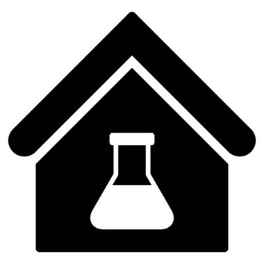 Kimyasal Labs bina düz vektör simgesi