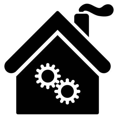 Fabrika Binası düz vektör simgesi