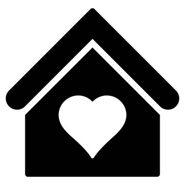 Aşk evi düz vektör simgesi