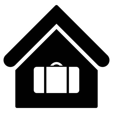 Bagaj oda düz vektör simgesi