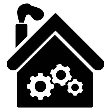 Santral binasından düz vektör simgesi