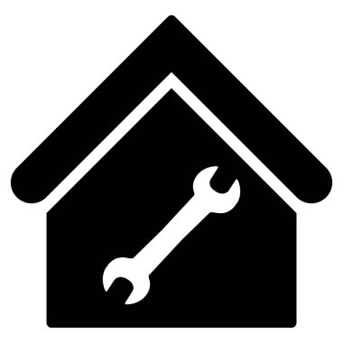 Onarım binanın düz vektör simgesi