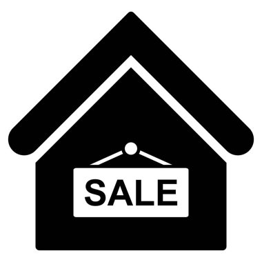 Satılık Bina düz vektör simgesi