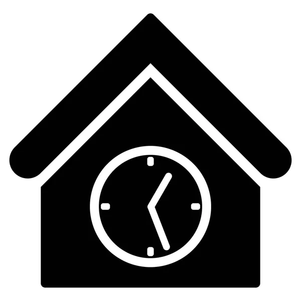 Klok gebouw platte Vector Icon — Stockvector