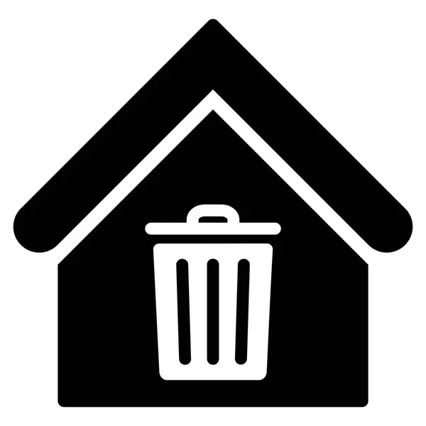 Trash House flache Vektorsymbol — Stockvektor