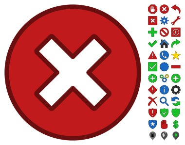 Araç çubuğu simge seti ile iptal işareti