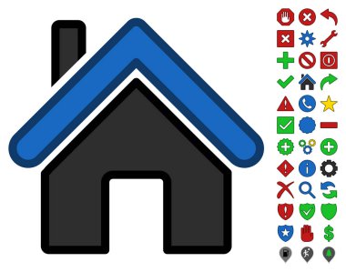 Araç çubuğu simge seti ile ev sembolü