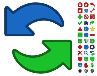 Güncelleştirme ok sembolü araç çubuğu simge seti ile