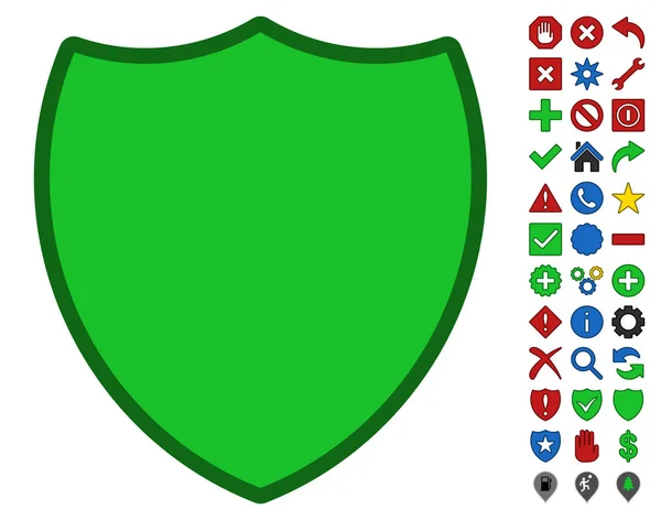 Símbolo de escudo con conjunto de iconos de barra de herramientas — Vector de stock