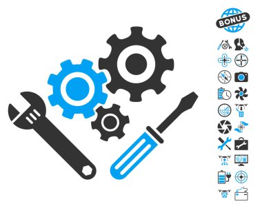 Helikopter araçları Bonus ile mekanik araçlar simgesi