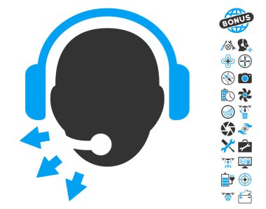 Helikopter araçları Bonus ile operatör ileti simgesi