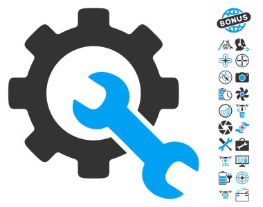 Helikopter araçları Bonus simgesiyle hizmet araçları