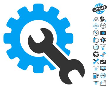 Helikopter araçları Bonus simgesiyle hizmet araçları