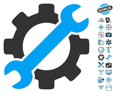 Helikopter araçları Bonus simgesiyle hizmet araçları