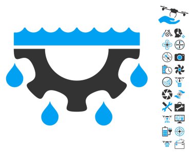 Helikopter araçları Bonus ile su dişli damla simgesi