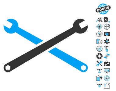 Hava dron araçları Bonus simgesiyle yuvalı eğri somun anahtarları