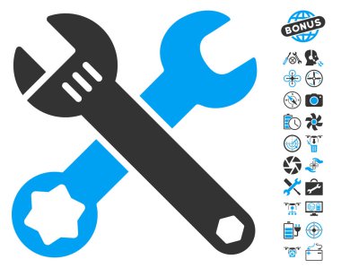 Hava dron araçları Bonus simgesiyle yuvalı eğri somun anahtarları