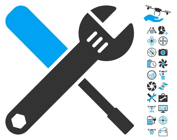 Icono de herramientas con Air Drone Herramientas Bono — Archivo Imágenes Vectoriales