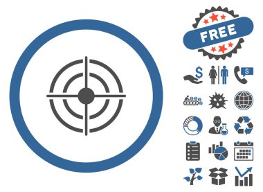 Bonus ile hedef amaç düz vektör simgesi