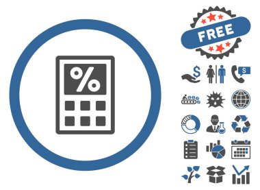 Vergi hesap makinesi düz vektör simge Bonus ile