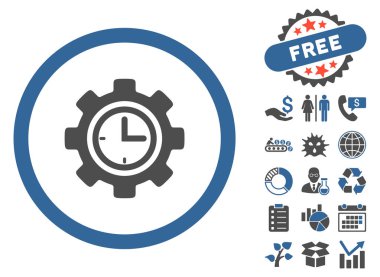 Bonus ile zaman kurulum düz vektör simgesi