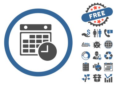 Bonus ile zaman tablo düz vektör simgesi